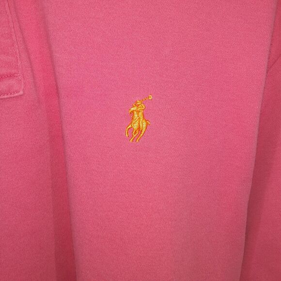 Polo Ralph Lauren Adult Mens L Large Pink Short Sleeve Shirt Orange Pony - Picture 5 of 9